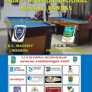 Liga Nacional De 2 División De Billar 3 Bandas Cartel